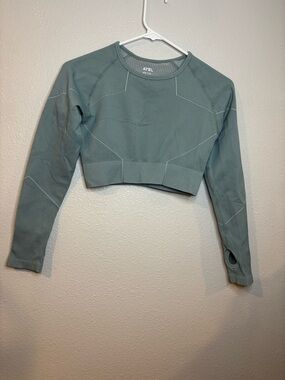 AYBL Sage Green Seamless V-Neck Crop Top